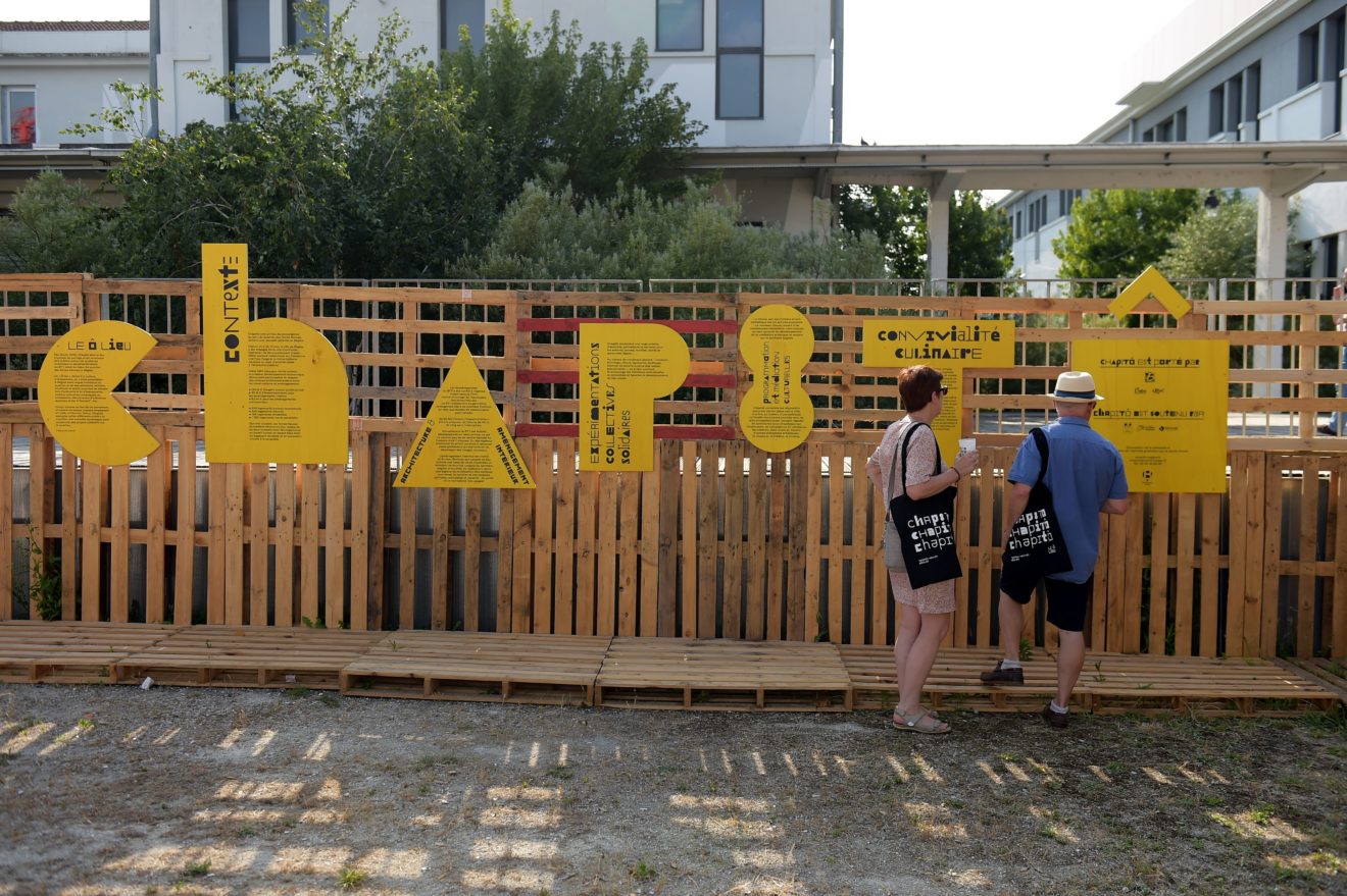 Ouverture des travaux, panneau de ChapitÔ